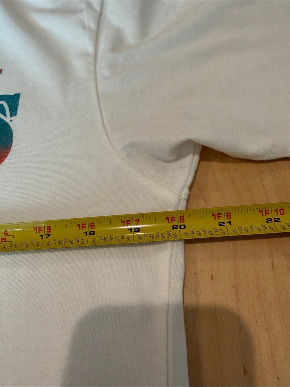 Miami Dolphins White Short Sleeve Tee with Teal & Orange Graphics - Picture 7 of 7